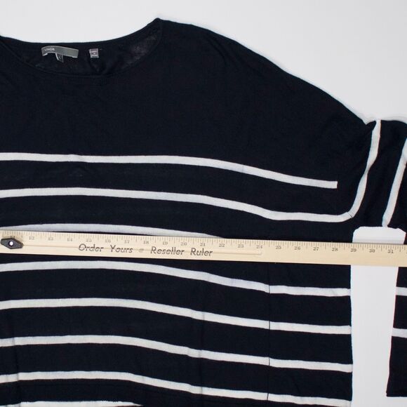 Vince Navy Blue & White Striped Wide Oversized Boxy Top Lightweight Large - Picture 6 of 8